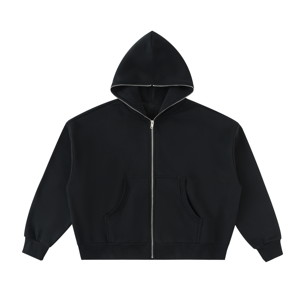 Full-Zip Boxy Hoodie