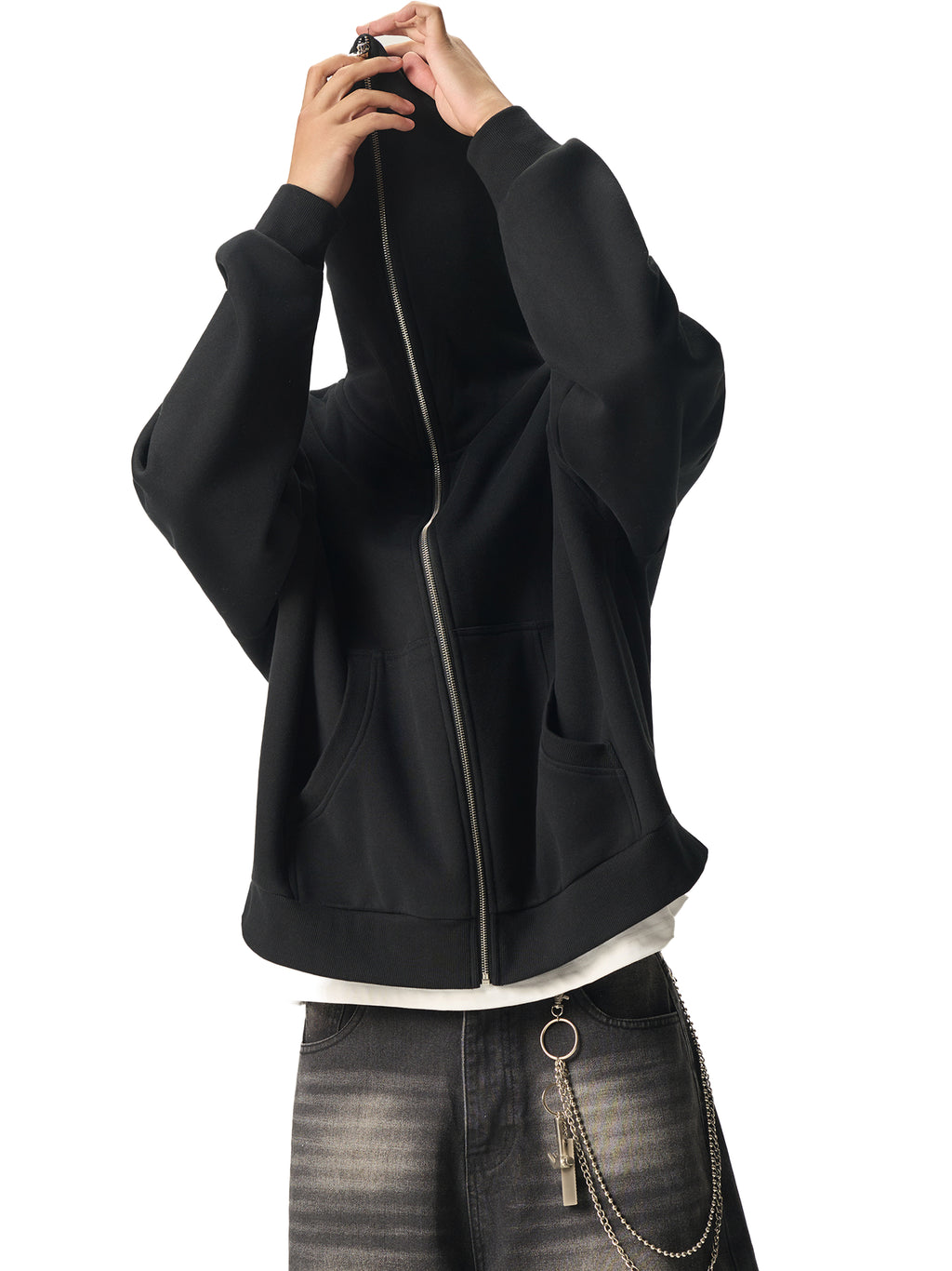 Full-Zip Boxy Hoodie